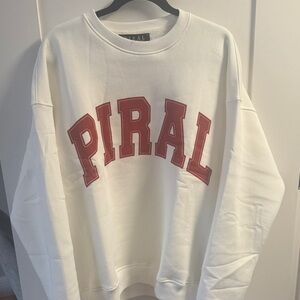 PIRAL Women's White and Red Sweatshirt